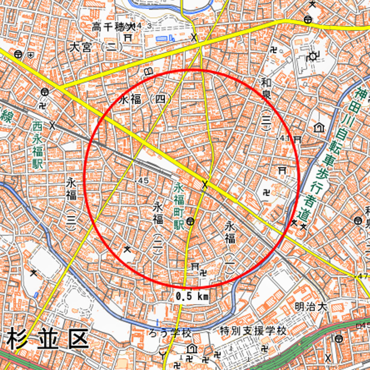 商圏情報（マップ）　～目的来店に不向き。ふらっと立ち寄れる店を目指した～
