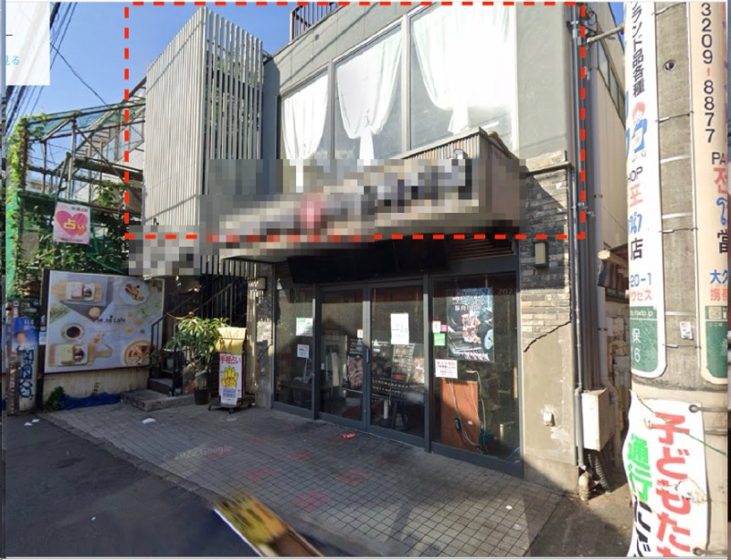 新大久保駅徒歩7分！イケメン通り沿い！視認性良好な2階店舗です！屋上使用可能！2階への専用階段あり！ 2階:111.57 (174333)