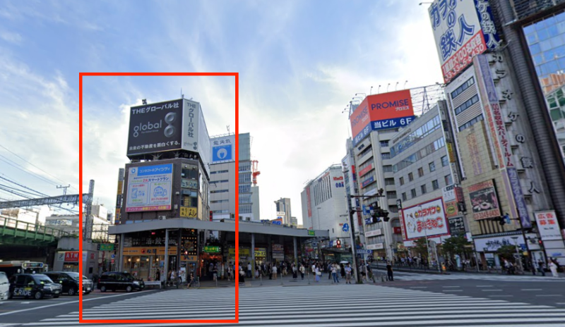 新宿駅１分の１〜４階一括６７坪！新宿大ガート西交差点目の前！引き渡し２０２７年４月。サービス、物販、飲食可【重飲食可】 (185902)