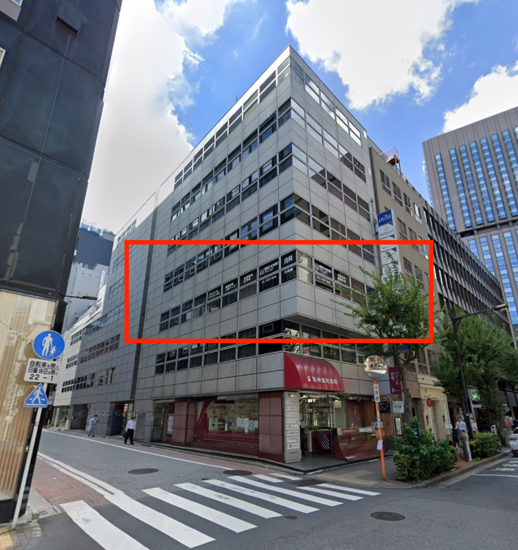 【銀座駅３分】銀座7丁目３階33.６坪、数奇屋通り×交詢社通りの角地ビル。２４時間営業相談可能【飲食不可】 (204113)