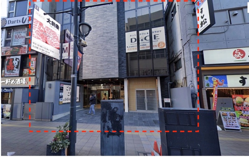 大宮駅東口2分！大宮銀座商店街沿い！。（重飲食、カラオケなど相談可能） (217354)