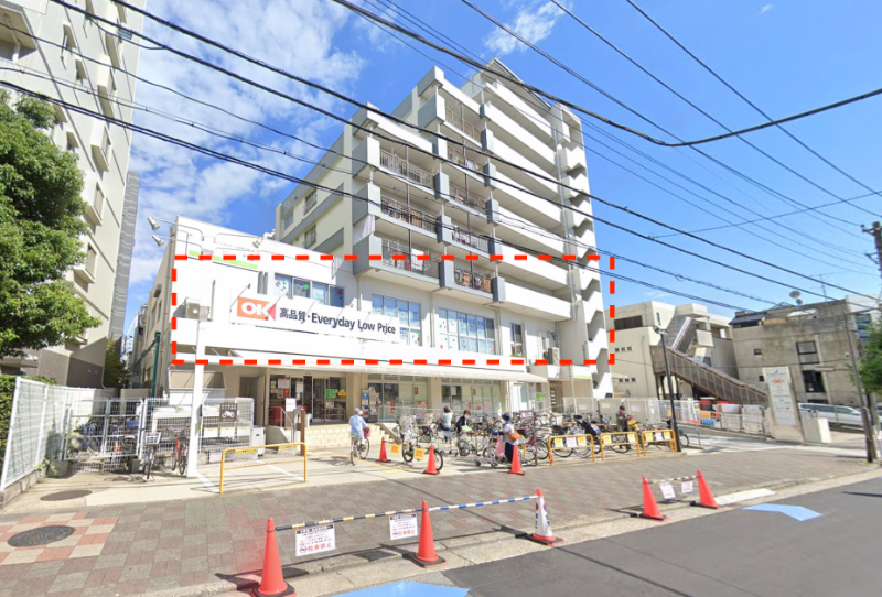 【清澄白河駅8分】２階２６３坪。天高４m。２台駐車場空きあり、１階大手スーパー様入居中。飲食不可 (221921)