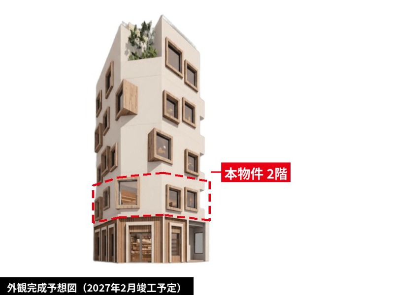 祐天寺駅徒歩2分！2027年2月竣工の新築ビル2階 飲食可店舗 約22坪 (223497)
